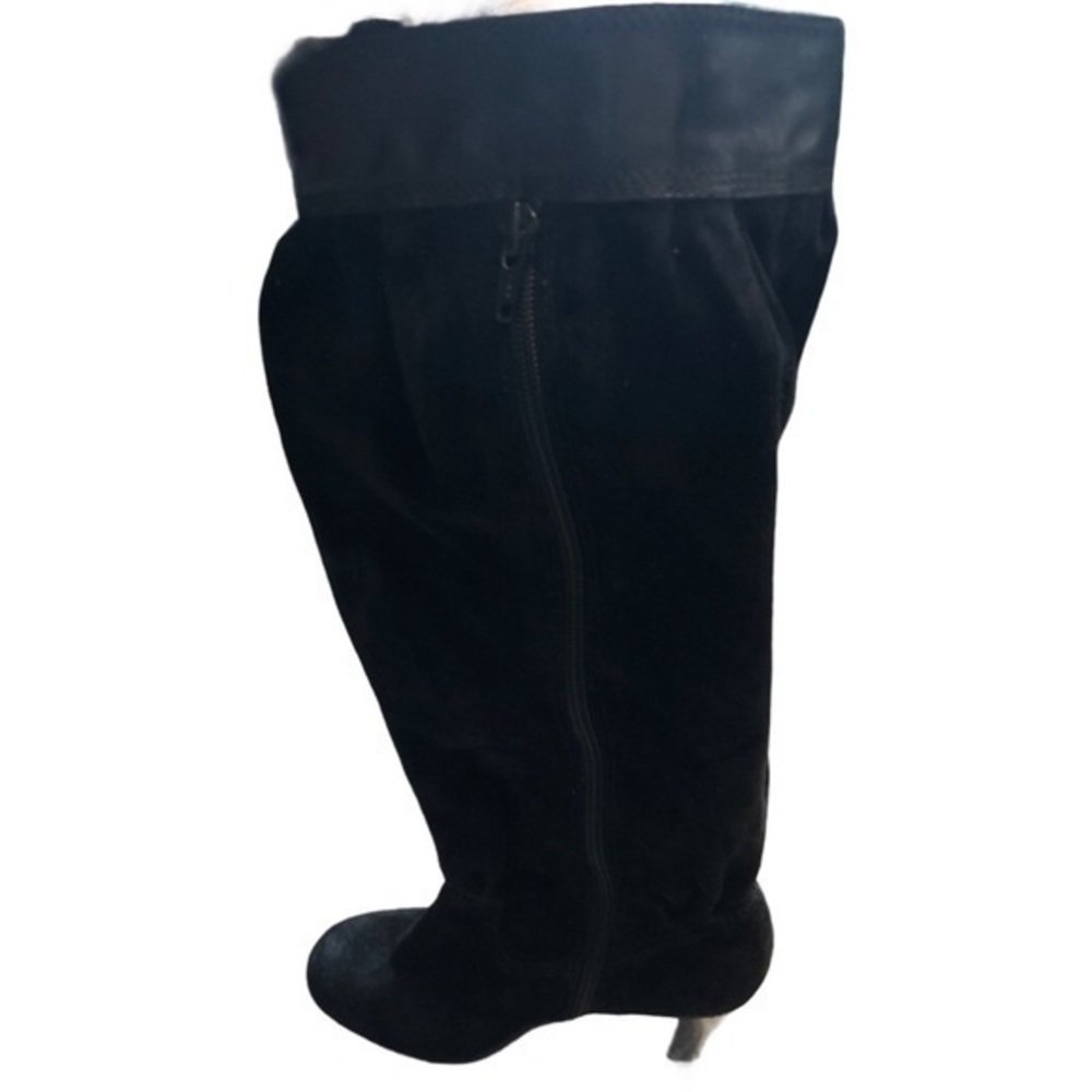 Michael Kors Black Suede Heeled Boots - Picture 2 of 6